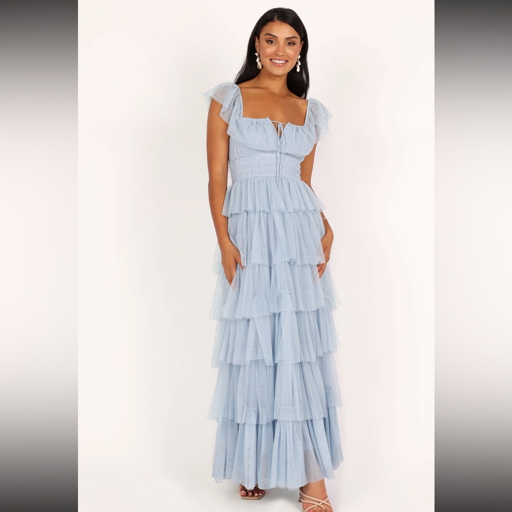 Tulle Ruffle Maxi Dress